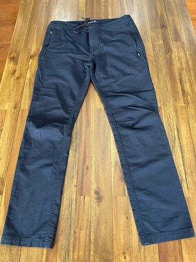 Roark Layover Travel Pants Men's Dark Navy Straight Leg  with Drawstring